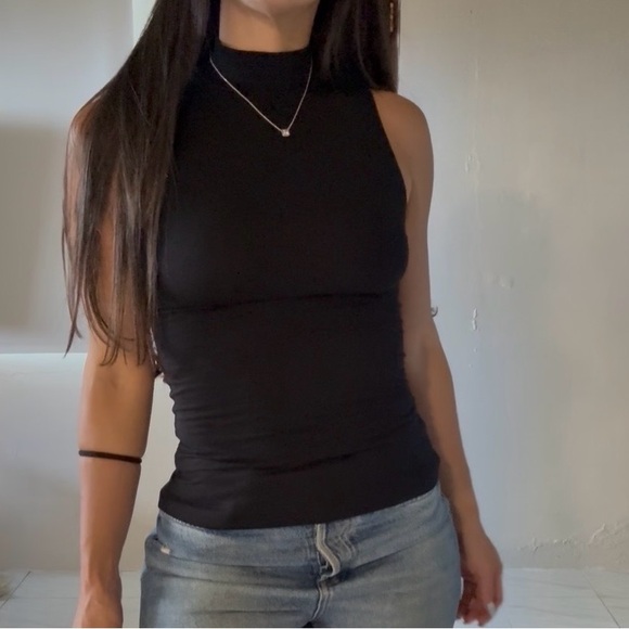 Express Mock Neck Tank Tops - Black & White Duo - Picture 3 of 6